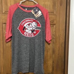 Stitches Red and Gray Raglan Tee